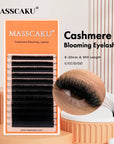 MASSCAKU 1-Second Blooming Eyelash Extensions – 8-20mm Matte Black Volume Lashes