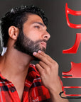 4-Piece Beard Shaping & Styling Tool Kit – Grooming Guide, Comb & Bristle Brush