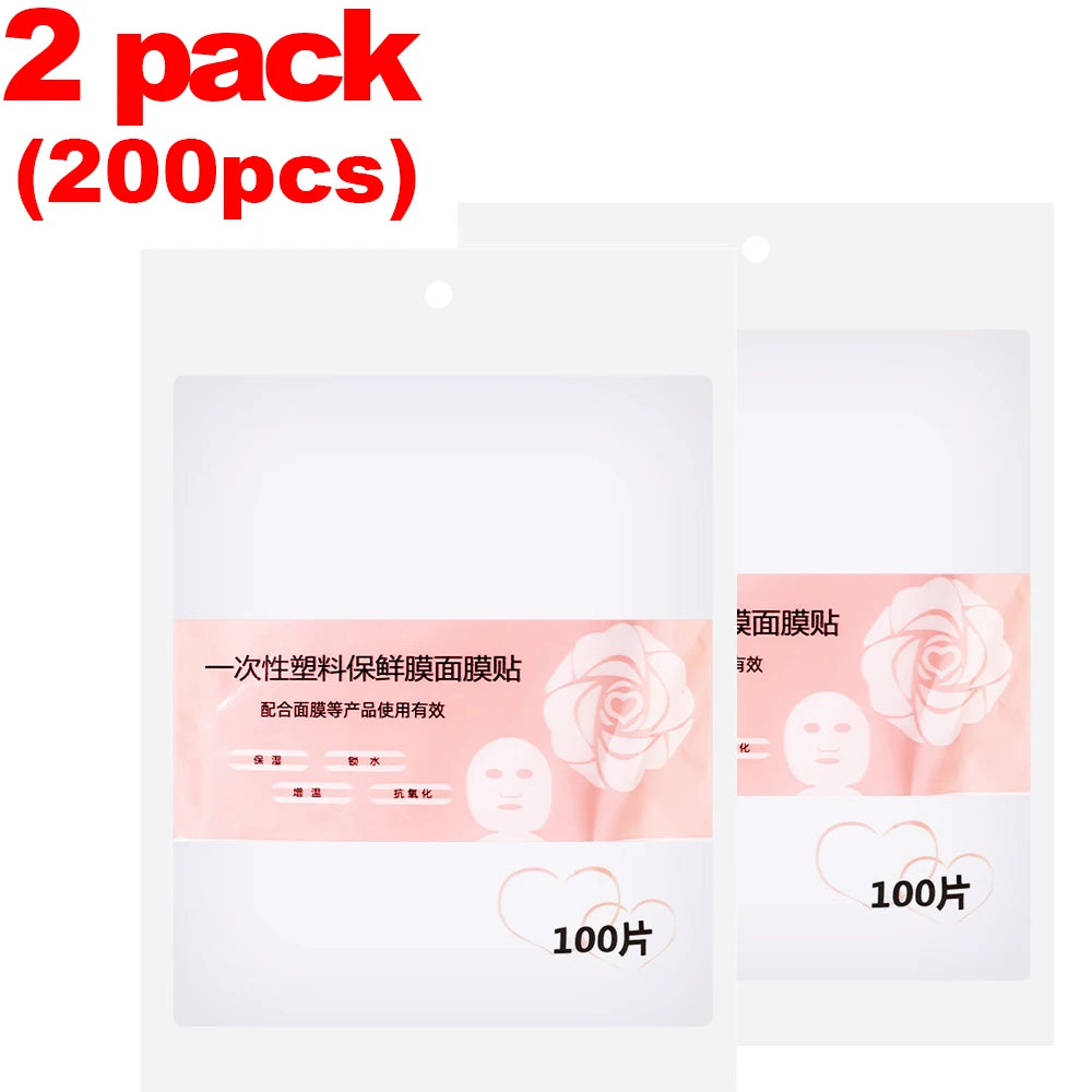 Disposable Full Face Plastic Film Mask – Transparent PE DIY Facial Wrap Beauty Tool