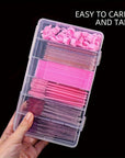 Clear 6-Compartment Eyelash Extension Storage Box – Snap Lid Makeup Organizer