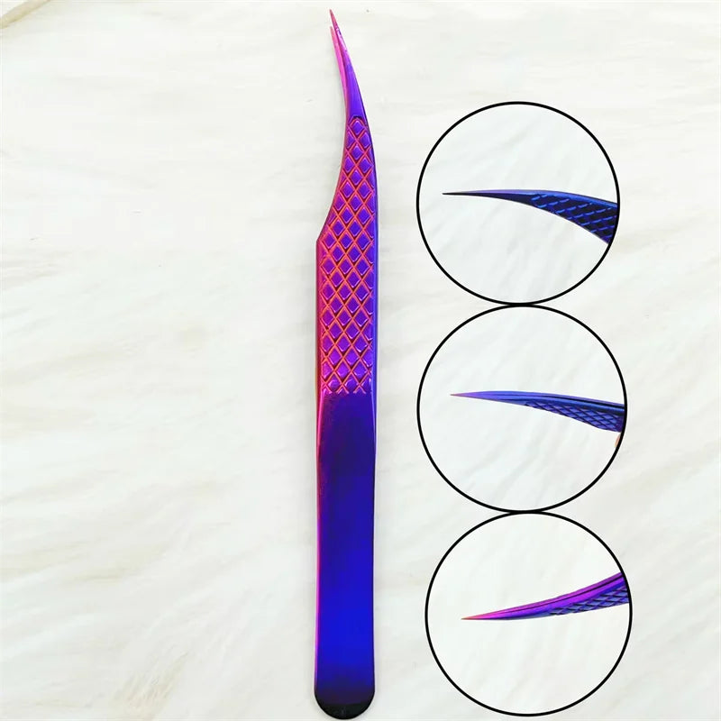 False Eyelash Tweezers – Curved Strip Lash &amp; Eyebrow Hair Clip for Nail Art &amp; Makeup