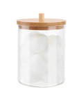 Bathroom Organizer Accessories Set – Cotton Ball Dispenser & Clear Plastic Organizer Jars