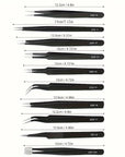 10-Piece Precision Anti-Static Tweezers Set – Stainless Steel with Storage Pouch