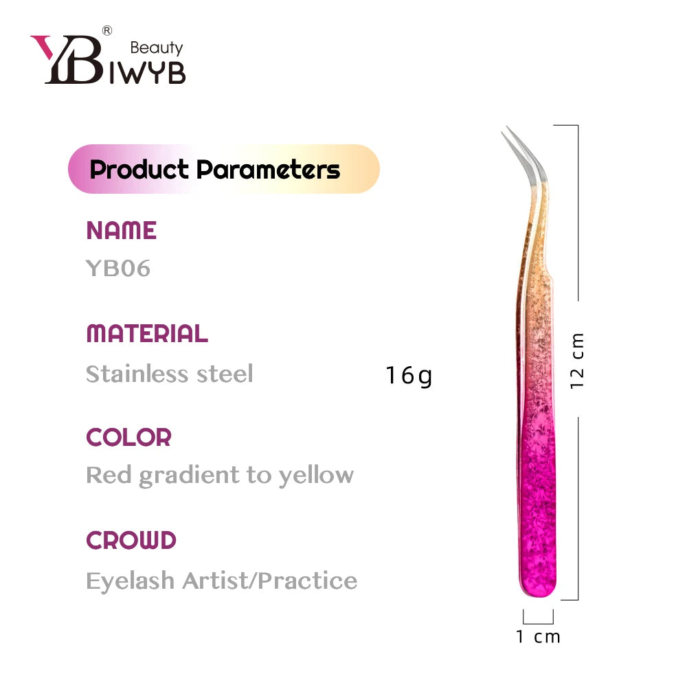 IWYBBeauty Colored Eyelash Extension Tweezers – High-Precision Anti-Static Stainless Steel
