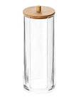Bathroom Organizer Accessories Set – Cotton Ball Dispenser & Clear Plastic Organizer Jars