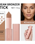 3D Bronzer & Contour Stick – 2-in-1 Creamy Bronze Makeup in 5 Colors