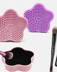 Seashell Makeup Brush Cleaning Mat – Universal Scrubber Pad & Washing Box for Cosmetic Brushes