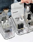 Clear Acrylic Makeup Organizer – Vanity Cosmetic Storage Box with Lipstick Holder