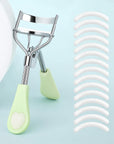 Portable Eyelash Curler with 15 Silicone Pads – Stainless Steel Extension & Curling Tool