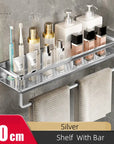 Bathroom Shower Storage Rack – 30-50cm Silver Space Aluminium Shampoo Holder Shelf