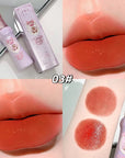 Gege Bear Velvet Matte Lip Mud – Waterproof Non-Stick Coral Red & Nude Lip Tint