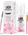 Eyelash Extension Shampoo Kit – 100ml Foaming Lash Cleanser with Brush & Mascara Wand