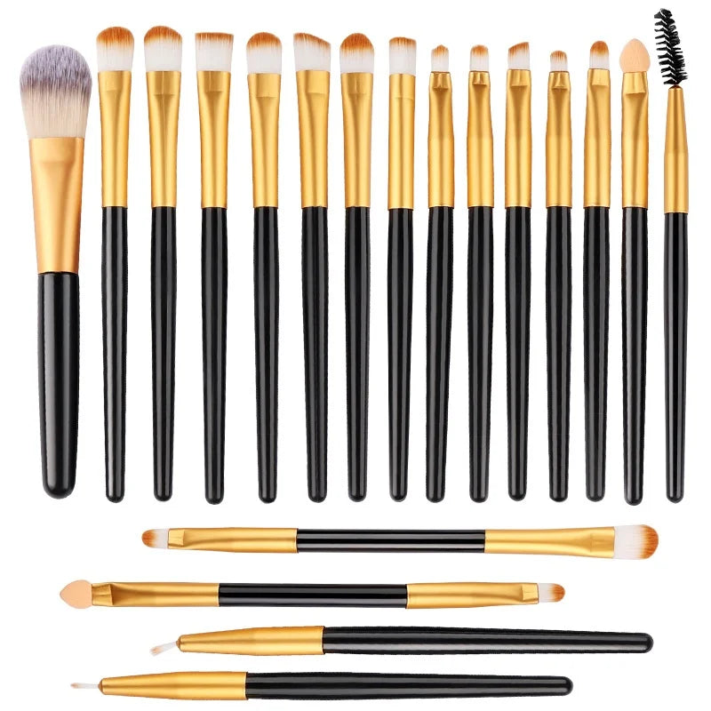 20-Piece Eye Shadow Makeup Brush Set – Soft Bristle Eyebrow &amp; Eyeliner Brushes