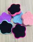 Seashell Makeup Brush Cleaning Mat – Universal Scrubber Pad & Washing Box for Cosmetic Brushes