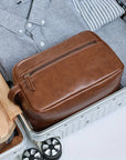 PU Leather Hanging Toiletry Bag – Large Dopp Kit for Men & Women