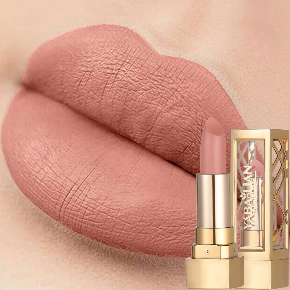 Luxurious Hollow Out Lipstick – Matte Pearlescent Glitter Velvet Waterproof Lip Gloss