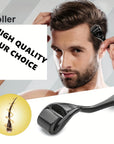Men's Beard Growth Roller Kit – Microneedle Roller with Nourishing Anti Hair Loss Serum