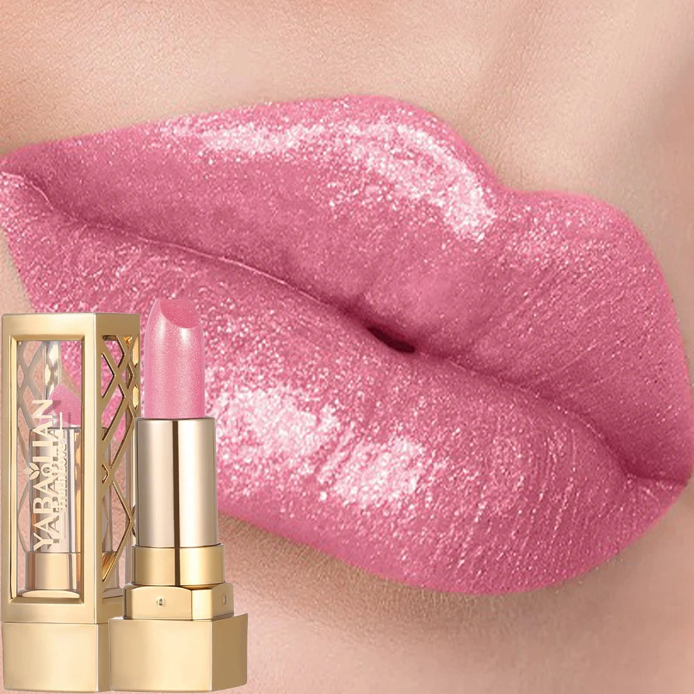 Luxurious Hollow Out Lipstick – Matte Pearlescent Glitter Velvet Waterproof Lip Gloss