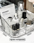 Clear Acrylic Makeup Organizer – Vanity Cosmetic Storage Box with Lipstick Holder