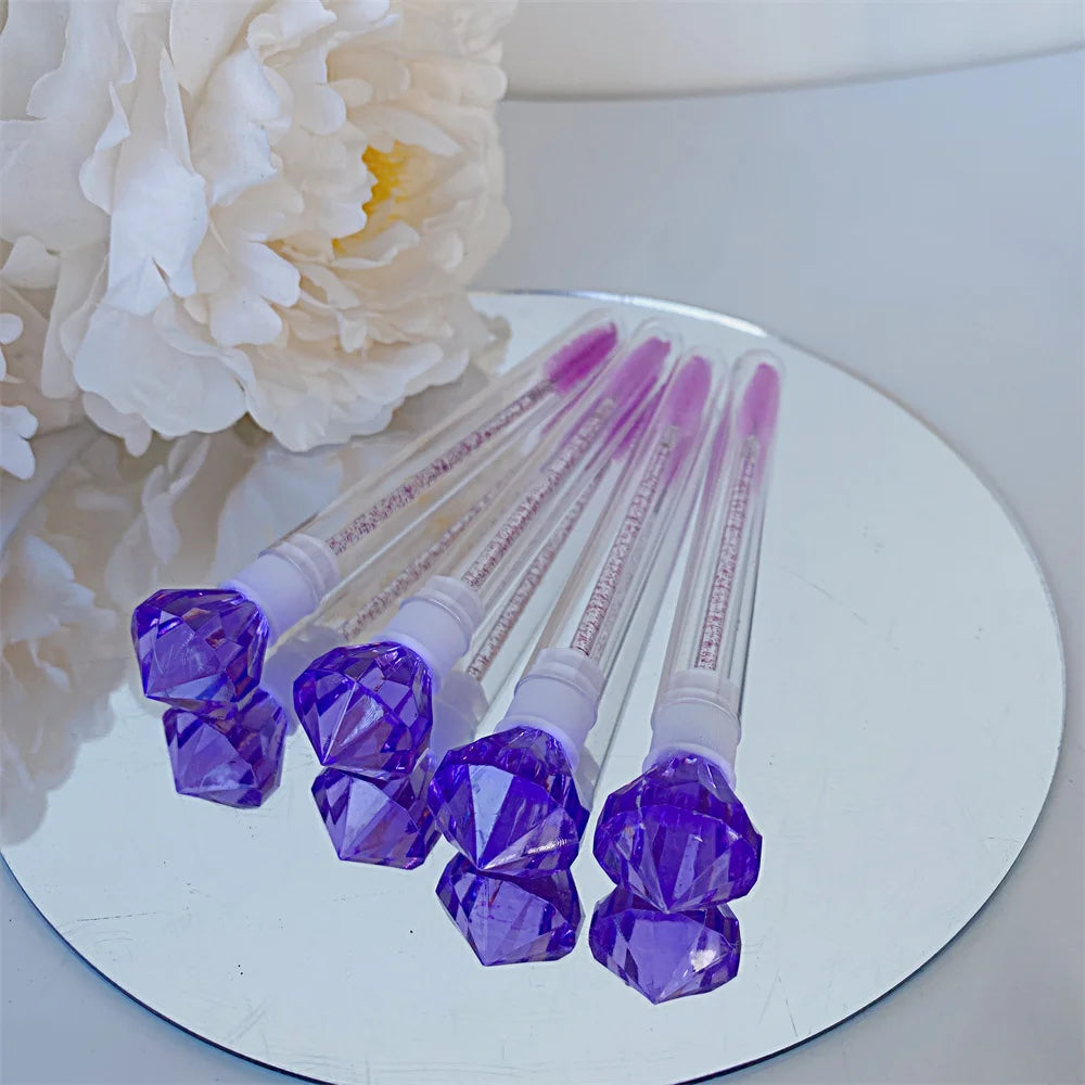 20-Pack Diamond Lash Spoolie Brush – Disposable Eyelash Mascara Wand in Tube
