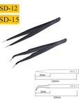 2/6-Piece ESD Anti-Static Precision Tweezers Set – Stainless Steel for Electronics & Soldering