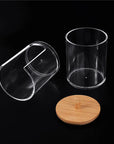 Bathroom Organizer Accessories Set – Cotton Ball Dispenser & Clear Plastic Organizer Jars