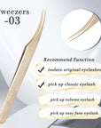CoMango Wood Grain Anti-Slip Eyelash Extension Tweezers – Premium Gold Stainless Steel