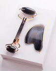 Grey Agate Jade Roller & Gua Sha Scraper – Natural Face & Body Massager