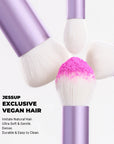 Jessup 4-Piece Kabuki Makeup Brush Set – Foundation, Contour, Powder & Blush (T517)
