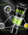 Men's Volcanic Mud Face Wash – Deep Pore Cleansing Oil Control & Exfoliating