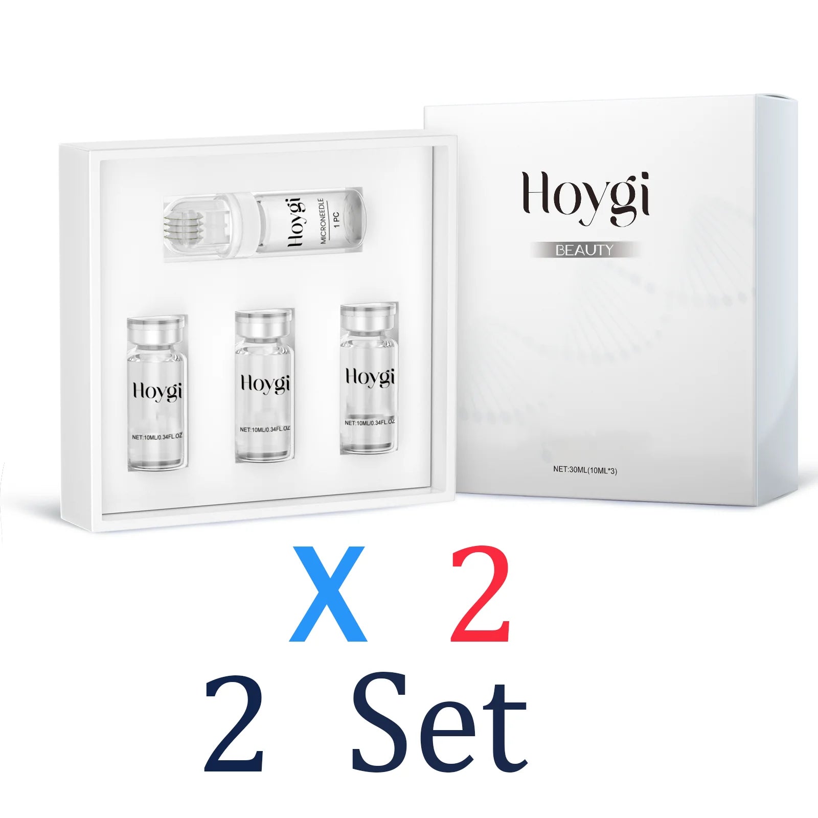 Facial Microneedle Roller Set – 0.25mm Derma Roller with Hyaluronic Acid Serum