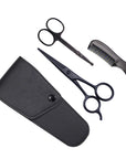 Beard Comb Kit with Scissors & Brush – Men's Mustache Trimming Gift Set