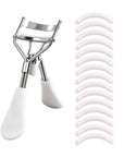 Portable Eyelash Curler with 15 Silicone Pads – Stainless Steel Extension & Curling Tool