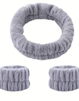 Face Wash Headband & Wrist Washband Set – Scrunchie Cuffs for Women & Girls
