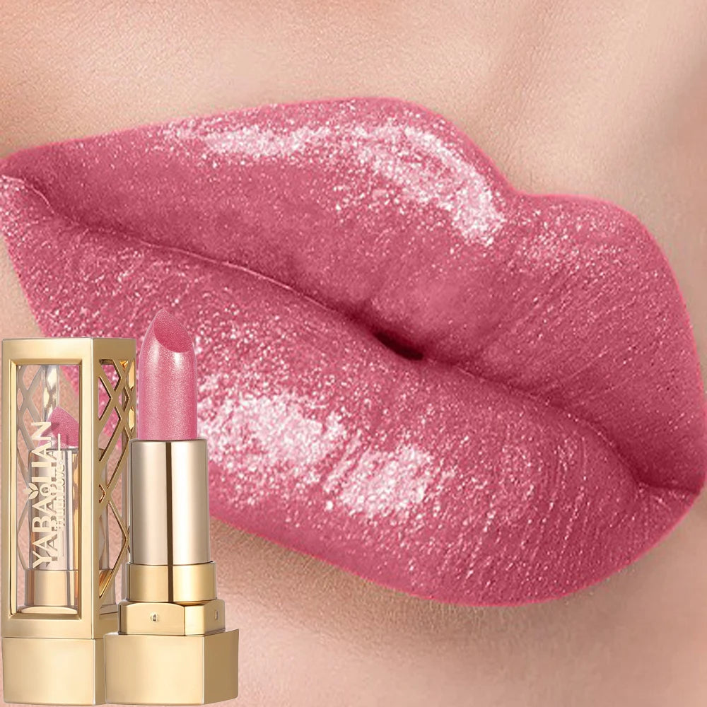 Luxurious Hollow Out Lipstick – Matte Pearlescent Glitter Velvet Waterproof Lip Gloss