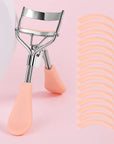 Portable Eyelash Curler with 15 Silicone Pads – Stainless Steel Extension & Curling Tool