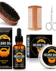 Men's Beard Care Kit – Nourishing Oil, Balm & Moustache Growth Enhancer with Trim Tool