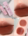 Gege Bear Velvet Matte Lip Mud – Waterproof Non-Stick Coral Red & Nude Lip Tint