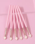 6-Piece Pink Eye Makeup Brush Set – Sponge Eyeshadow, Blending & Concealer Brushes