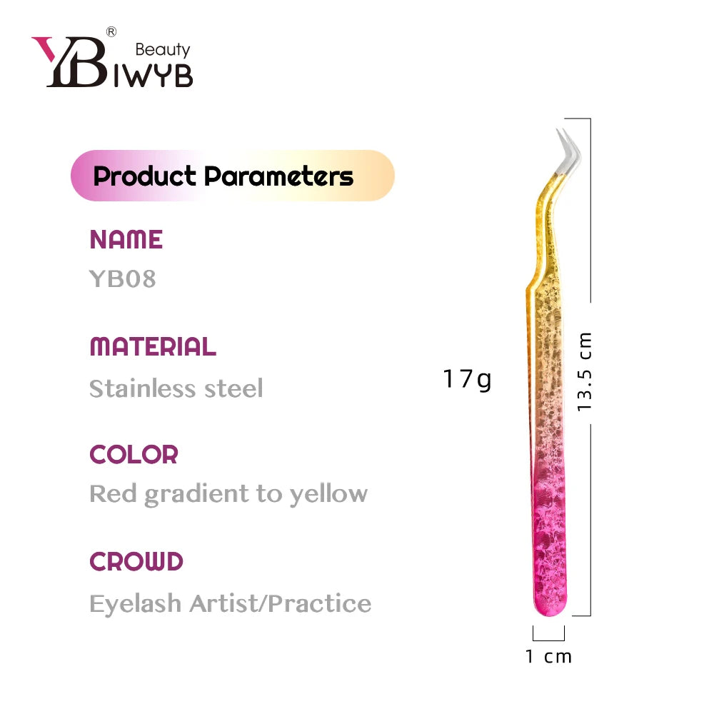 IWYBBeauty Colored Eyelash Extension Tweezers – High-Precision Anti-Static Stainless Steel