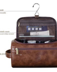 PU Leather Hanging Toiletry Bag – Large Dopp Kit for Men & Women